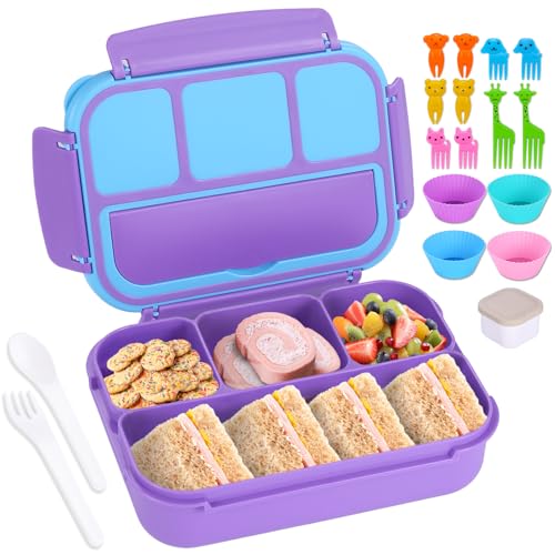 Bento Box for Kids Girls Boys (Purple / 1200ML)