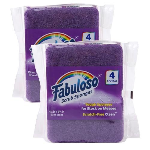 Scratch Free Kitchen Dish Sponges (Purple / 4 Count (Pack of 2))