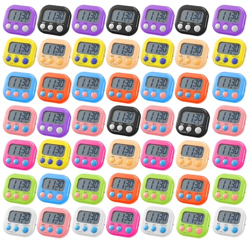 50 Pcs Multi func Electronic Kitchen Classroom Timer (10 Color)