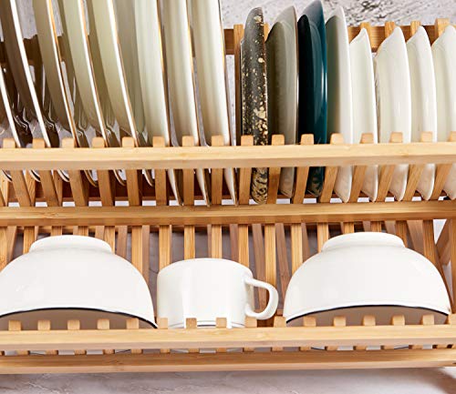 Bamboo Wooden Dish Rack (3-tier (Bamboo))