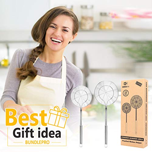 Large Stainless Steel Spider Strainer Long Handle