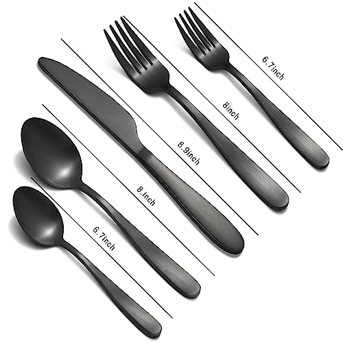 Matte Black Silverware Set for 8 (Black)