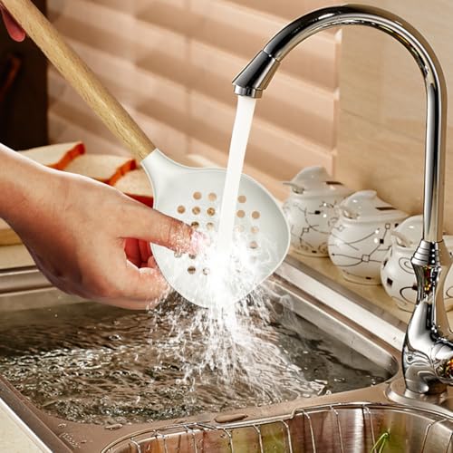Silicone Cooking Utensils Set (Cream White)