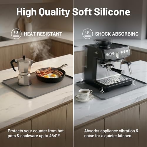 Silicone Coffee Mat for Countertop (Gray / 24" x 16")