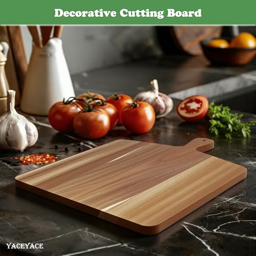Acacia Wood Cutting Board with Handle (17"x13"0.6" / Natural)