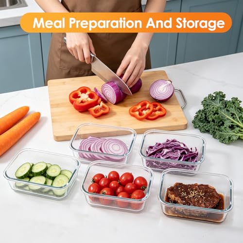 5Pack 22oz Glass Storage Containers with Lids