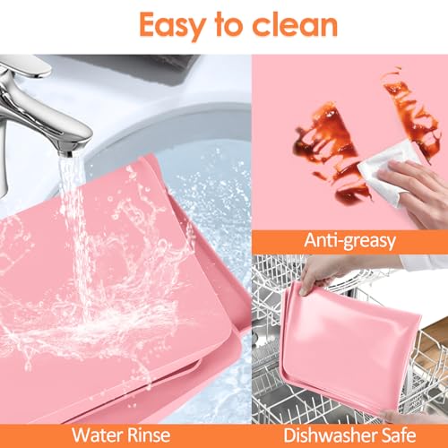 Silicone Coffee Maker Mat with Lip for Countertops (Pink / 19.7'' x 15'')