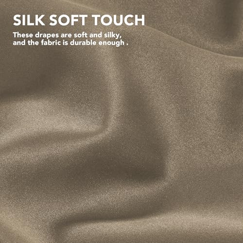 Total Blackout Curtains 95 Inch Length 2 Panels Set (Khaki/Total Blackout / 52"W x 95"L (Pack of 2))