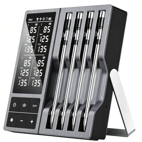 Wireless Meat Thermometer with Standalone Base for BBQ Grill Smoker