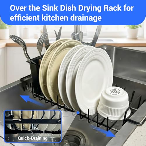 Expandable & Collapsible Dish Drying Rack for Over The Sink and in Sink