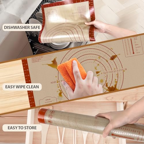 36" x 24" Silicone Baking Mat with Measurement Guides (36"L x 24"W)