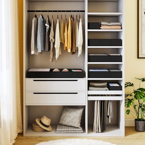 Drawer Organizer Clothes 6 Pack (Black / 6 Pack)