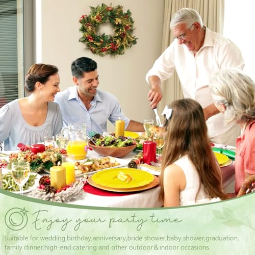 75 Yellow Plates Plates and Napkins&Forks Disposable Set for Party (Yellow 75 Plates Set / 7-inch Set)
