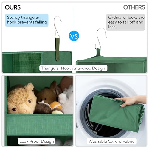 3 Shelf Hanging Closet Organizer (3-shelf Dark Green / 1-Pack)