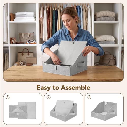 Trapezoid Closet Storage Bins (Ash Gray / 11½"L x 11½"W x 7¾"H)