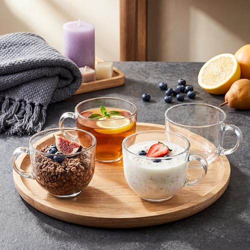 12 Pack Glass Coffee Mugs with Handles (Minimalist)