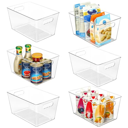 6 Pack Clear Storage Bins (L(11.3"×7.5"×6"))