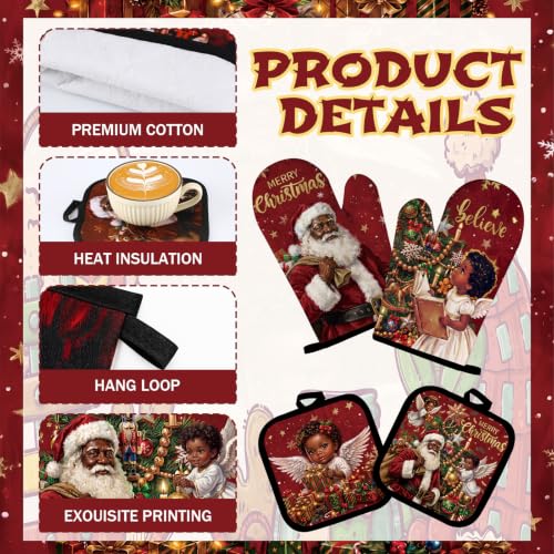 12 Pcs Black Santa Christmas Kitchen Accessories Set (Black Xmas)