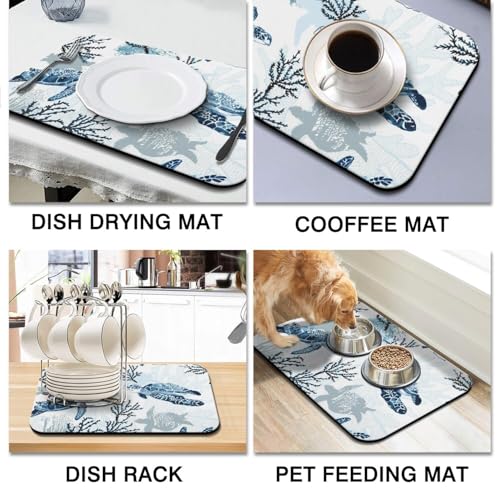 Dish Drying Mat 2 (Sea Turtle / 2-Pack)