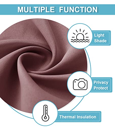 Short Blackout Curtains for Bedroom (Dusty Rose / 34"W x 48"L (Pack of 2))