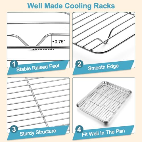 Baking Sheet with Rack Set (17.6" & 16" & 12.5")