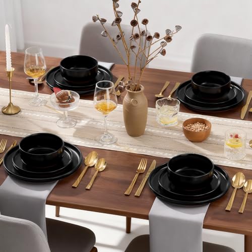Plates and Bowls Sets (Matte Black / Service for 4)