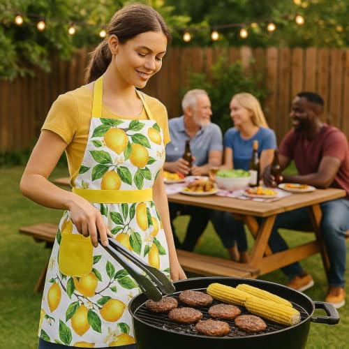 Thick Lemon Cotton Apron (Yellow-elegant)