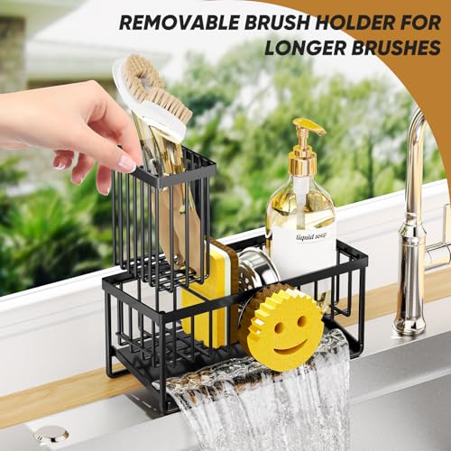 Sponge Holder for Kitchen Sink (1 Tier Black)