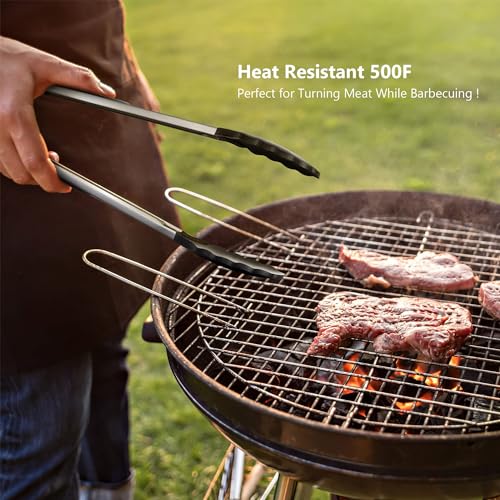 5 Piece Silicone Spatulas Set with Tongs (Z-Black)