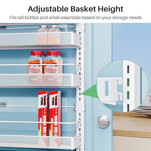 8 Tiers Over the Door Organizer (White / 17" W x 6" D x 69" H)