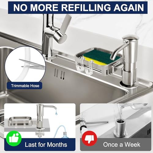 Soap Dispenser for Kitchen Sink (Brushed Nickel)