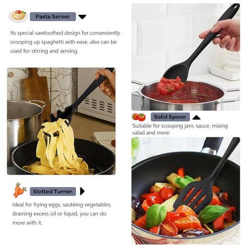 Silicone Cooking Utensils (Black)