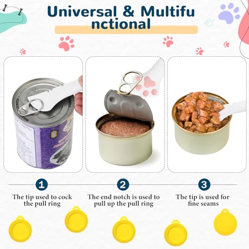 8 Pcs Cat Food Can Covers Lids Set (Yellow)