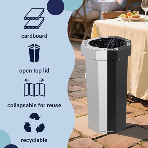 Fleur 25 Gal Trash Can Bin (Charcoal Black/Cotton White)