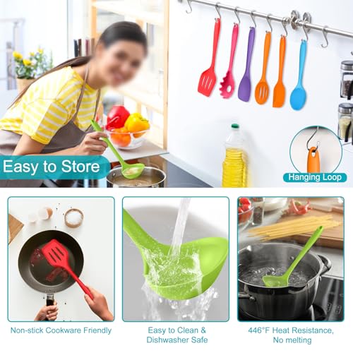 Silicone Cooking Utensil Set of 7 (Multicolor)
