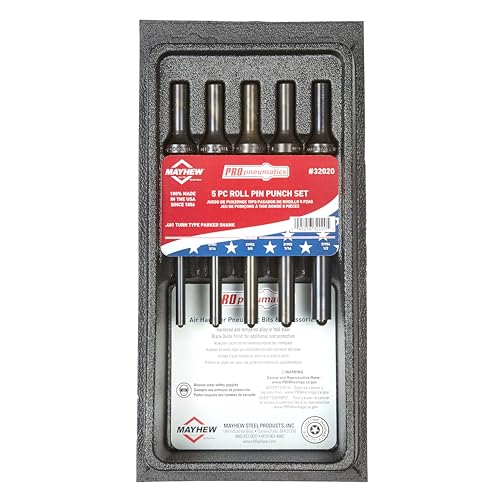 Tools 32020 Pneumatic Roll Pin Punch (5-Piece Set)