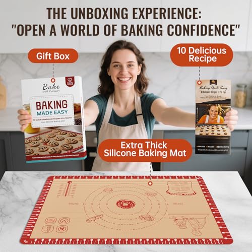Extra Thick Silicone Mat for Baking (Red / 28"L x 20"W)