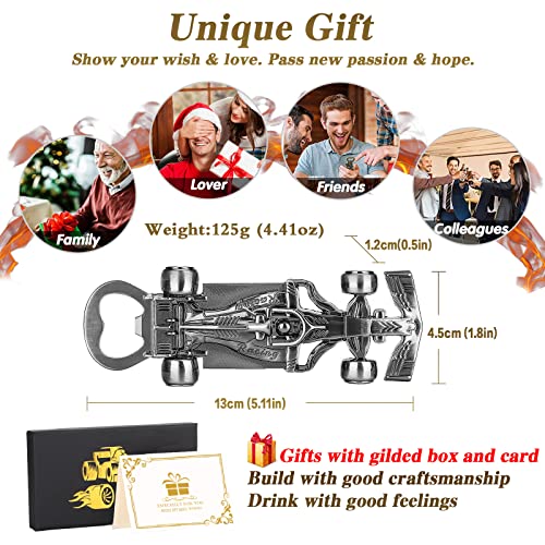 Racing Car Bottle Opener (Metallic Silver with Gift Box)