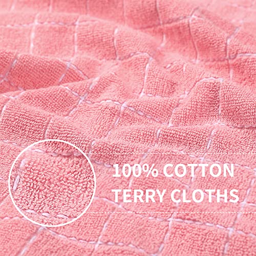 100% Cotton Terry Kitchen Towels (Pink / 13 X 28 - 4 Pack)