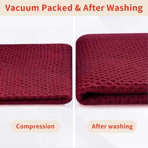 100% Cotton Waffle Weave Kitchen Dish Cloths 6 (Magenta / 12 X 12 - 6 Pack)