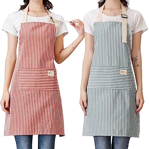 Apron with 2 Pockets (Red/Blue)