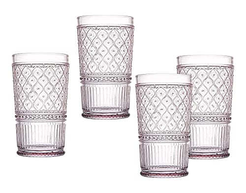 Highball Drinking Glasses (17 fl oz / Pink)