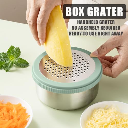 Cheese Grater with Container & Lid (Mint Green)