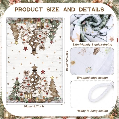 12 Pcs Christmas Oven Mitts Pot Holder Kitchen Towels Set (Farmhouse Christmas)