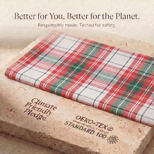 KitchenTowels Cotton DishTowels 20”x30” (20" x 30" (Set of 6) / 068 Christmas Checks)