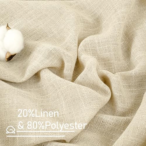 63 Inches Long Linen Curtains for Bedroom 2 Panels Set (38"W x 63"L (Pack of 2) / Beige)