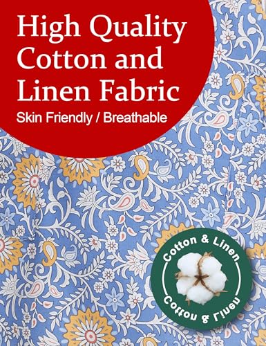 Cozy Adjustable Cross Back Aprons for Women with Pockets Cotton Linen Cooking Kitchen Baking Blue Background Yellow Flowers (Blue Background Yellow Flowers)
