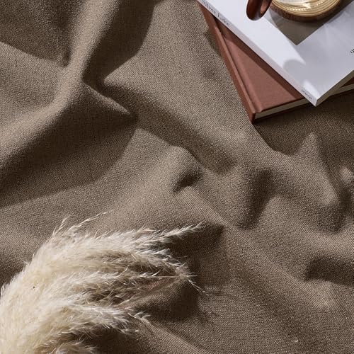 Brown 100% Blackout Linen Curtains 78 Inch Long for Bedroom (Brown / 52"W x 78"L (Pack of 2))