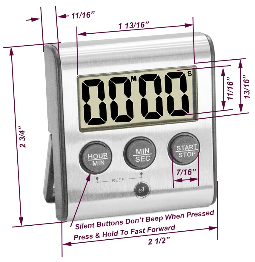 Elegant Digital Kitchen Timer Stainless Steel (eT-78)
