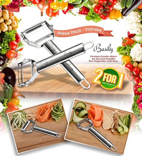 Premium Julienne and Serrated Stainless Steel Peeler